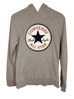 Converse Chuck Taylor All Star Hoodie Kids XL Gray Pullover Sweatshirt